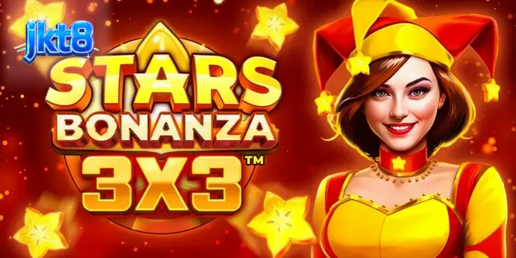 Tampilan visual slot Stars Bonanza 3x3 dengan tema buah dan kosmik
