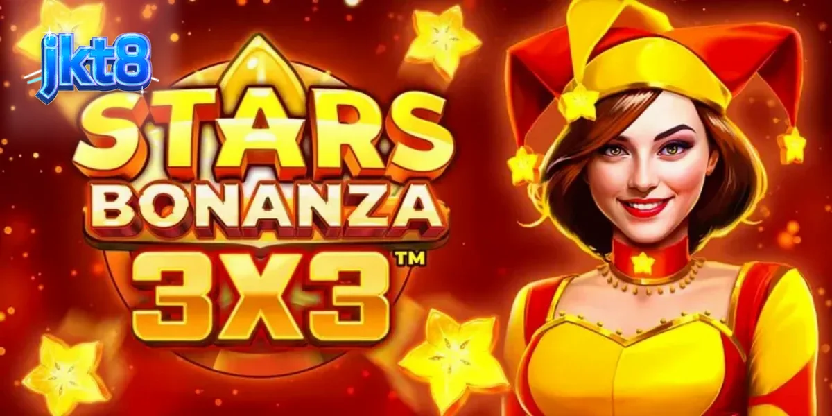 Tampilan visual slot Stars Bonanza 3x3 dengan tema buah dan kosmik
